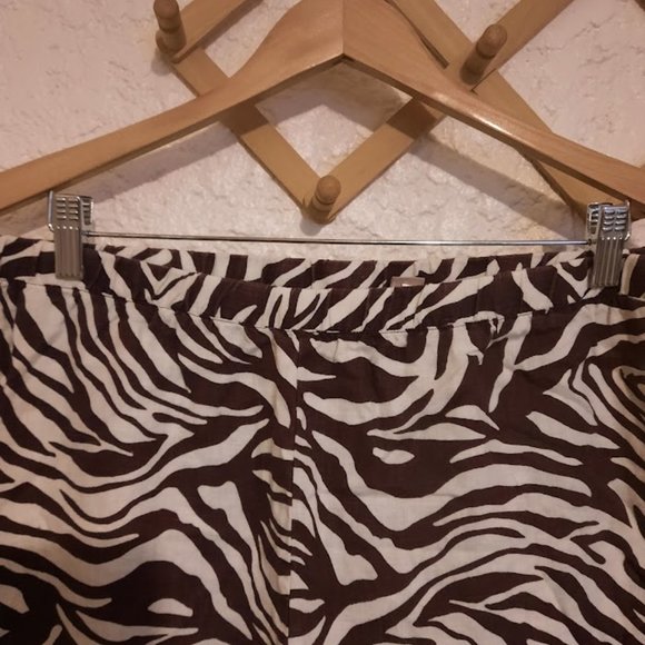 Chico's Animal Print Pull On Linen Crop Pants Chico's 2 M/L - Picture 3 of 5